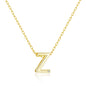 Gold Plated Initial Necklace Letter Z Created with Zircondia® Crystals