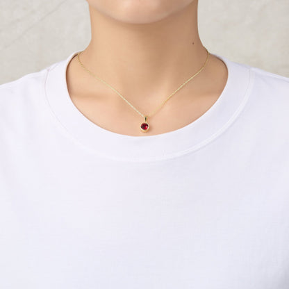 18k Gold Plated January (Garnet) Birthstone Necklace Created with Zircondia® Crystals