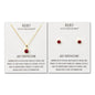 Gold Plated July (Ruby) Birthstone Necklace & Earrings Set Created with Zircondia® Crystals