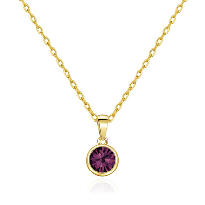 Gold Plated June (Alexandrite) Birthstone Necklace Created with Zircondia® Crystals
