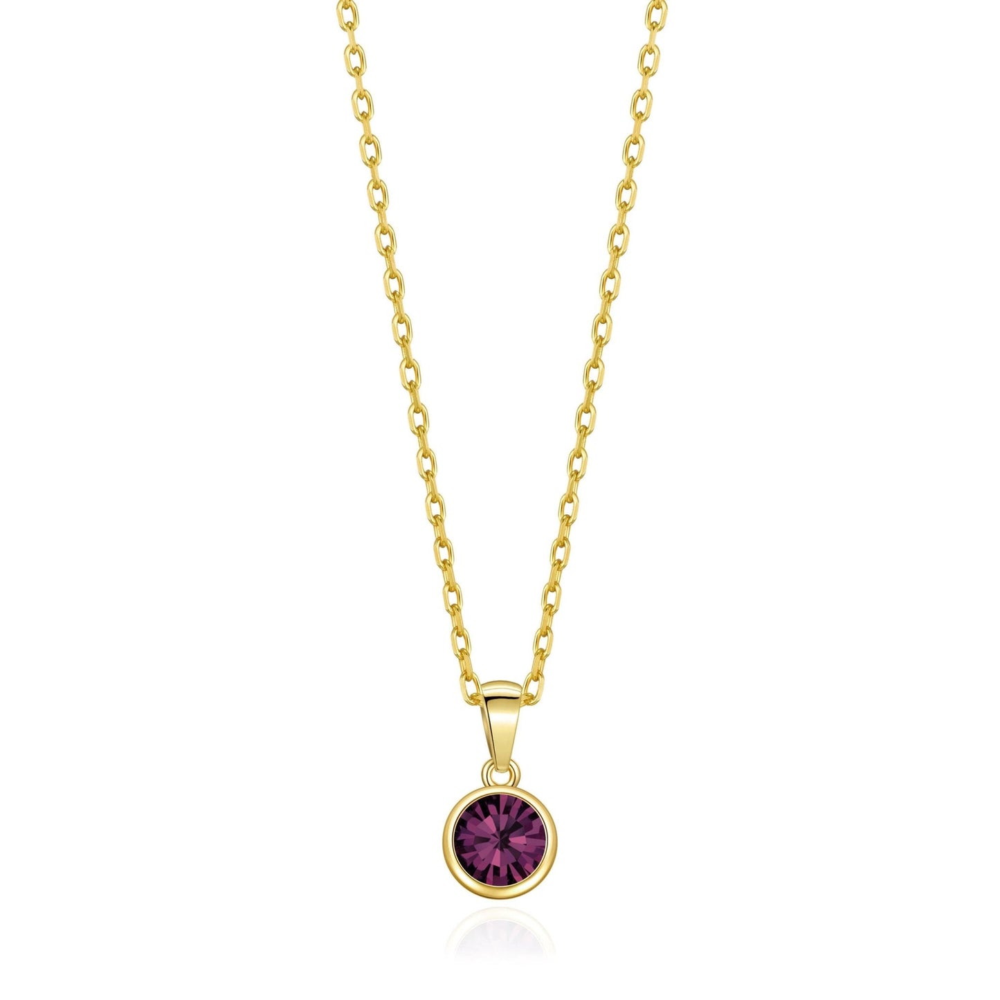 18k Gold Plated June (Alexandrite) Birthstone Necklace Created with Zircondia® Crystals