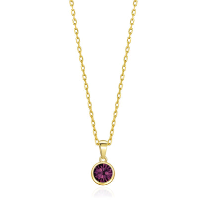 18k Gold Plated June (Alexandrite) Birthstone Necklace Created with Zircondia® Crystals