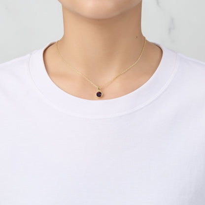 Gold Plated June (Alexandrite) Birthstone Necklace Created with Zircondia® Crystals