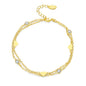 Gold Plated Layered Heart Anklet Created with Zircondia® Crystals