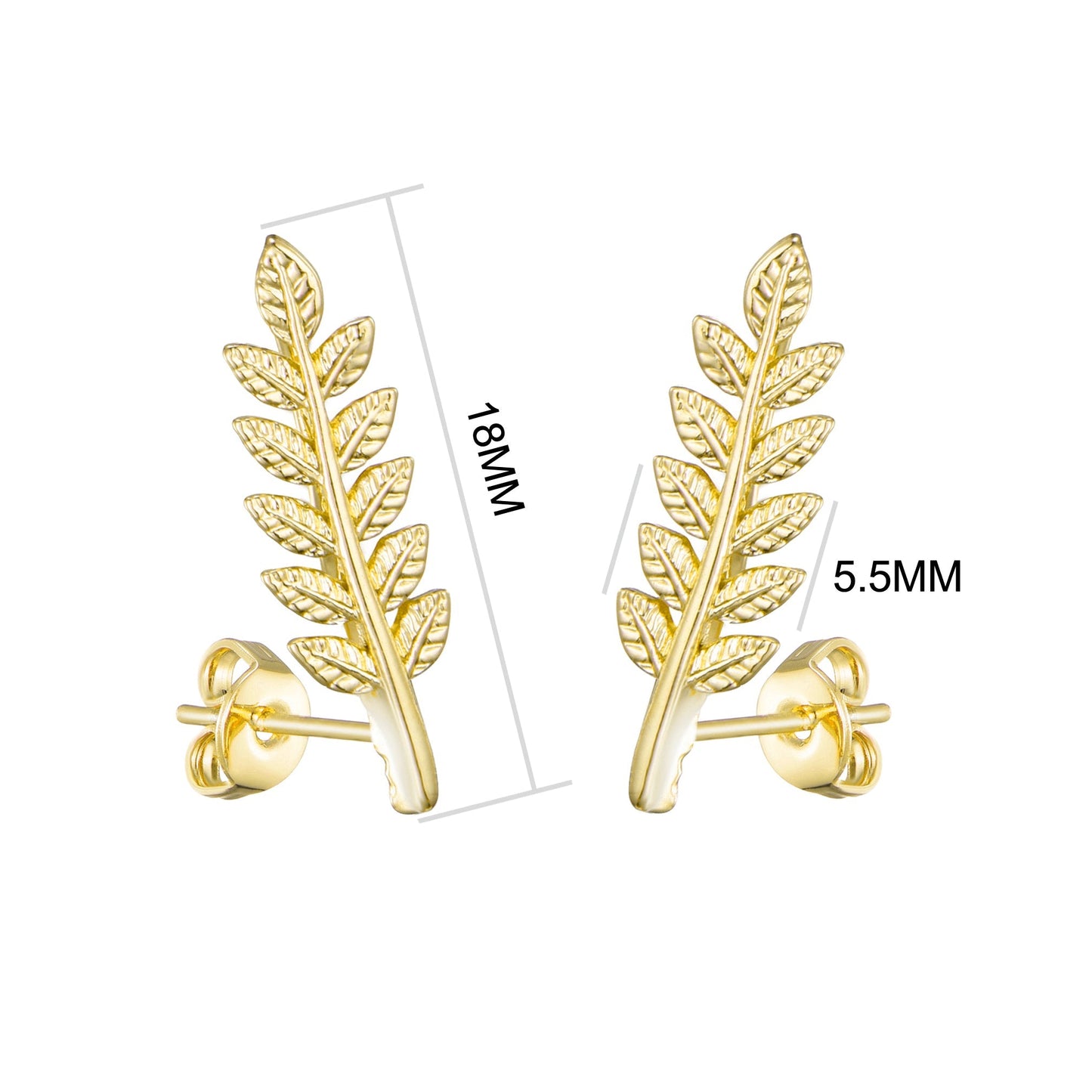 Gold Plated Leaf Earrings