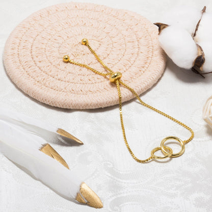 Gold Plated Link Friendship Bracelet Created with Zircondia® Crystals