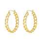Gold Plated Link Hoop Earrings