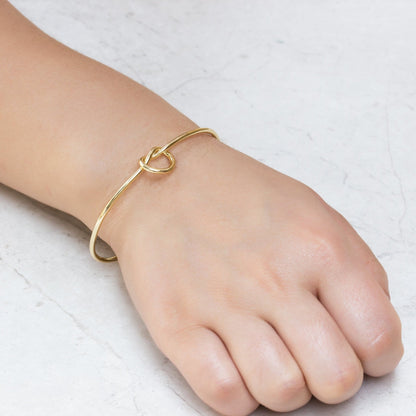 Gold Plated Love Knot Cuff Bangle