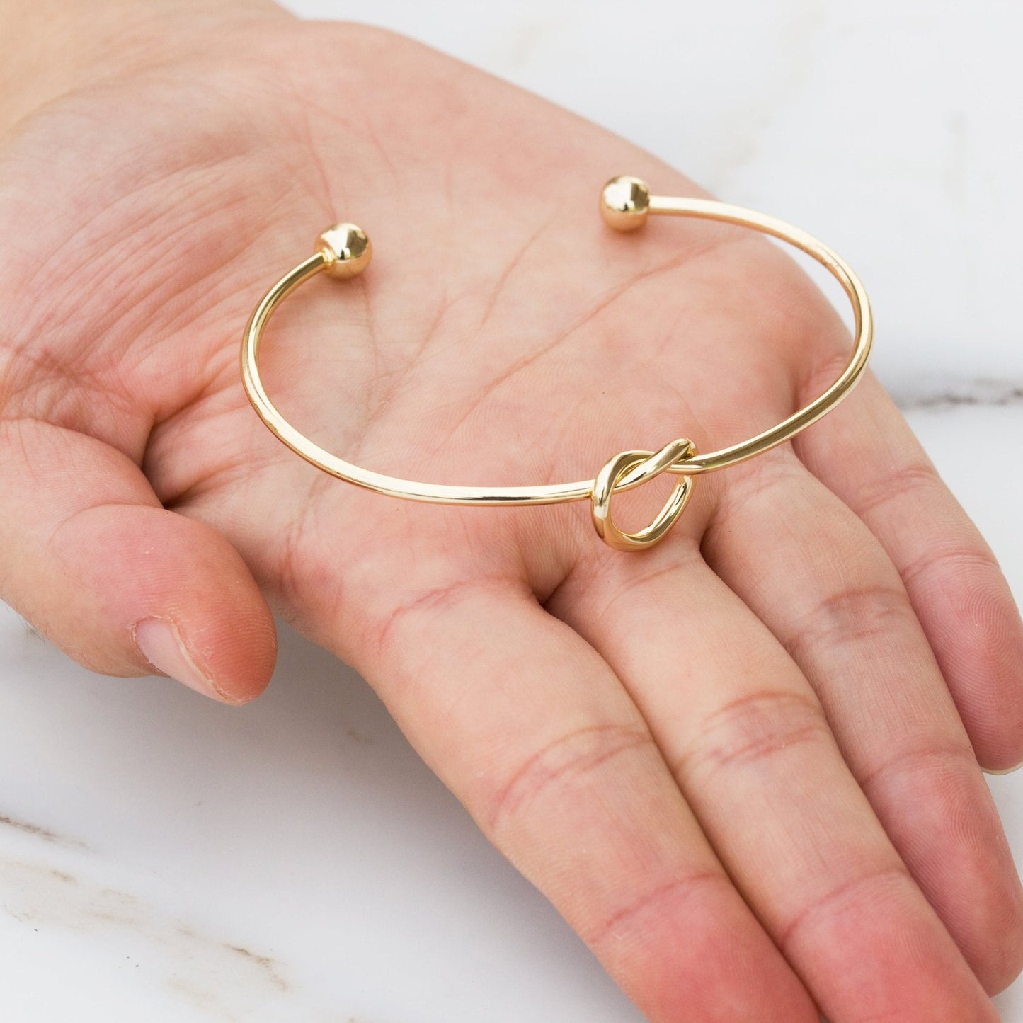 Gold Plated Love Knot Cuff Bangle