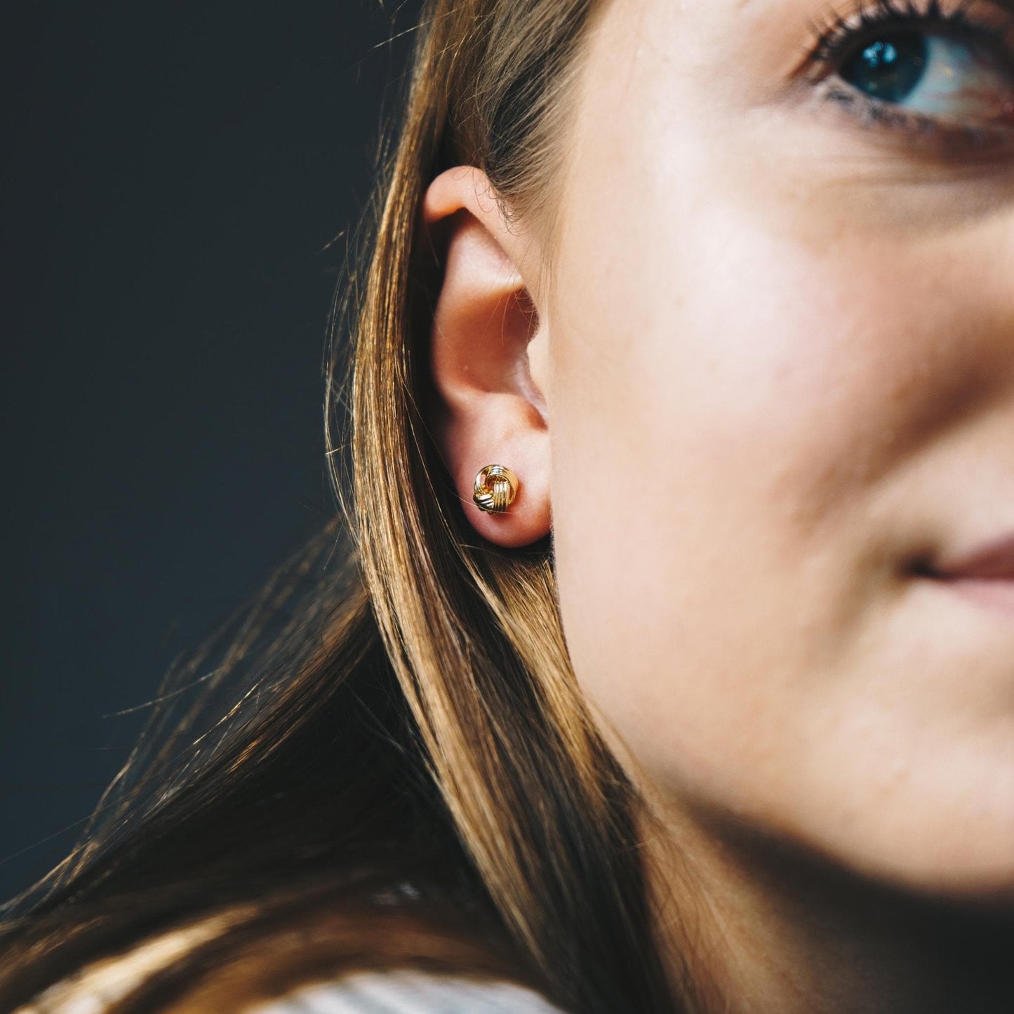 Gold Plated Love Knot Earrings with Quote Card