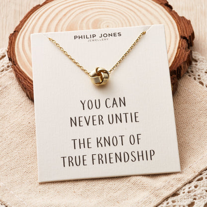 18k Gold Plated Love Knot Necklace with Quote Card