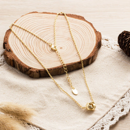 18k Gold Plated Love Knot Necklace with Quote Card