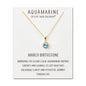 Gold Plated March (Aquamarine) Birthstone Necklace Created with Zircondia® Crystals