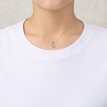 Gold Plated March (Aquamarine) Birthstone Necklace & Earrings Set Created with Zircondia® Crystals