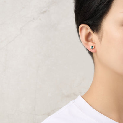 18k Gold Plated May (Emerald) Birthstone Earrings Created with Zircondia® Crystals