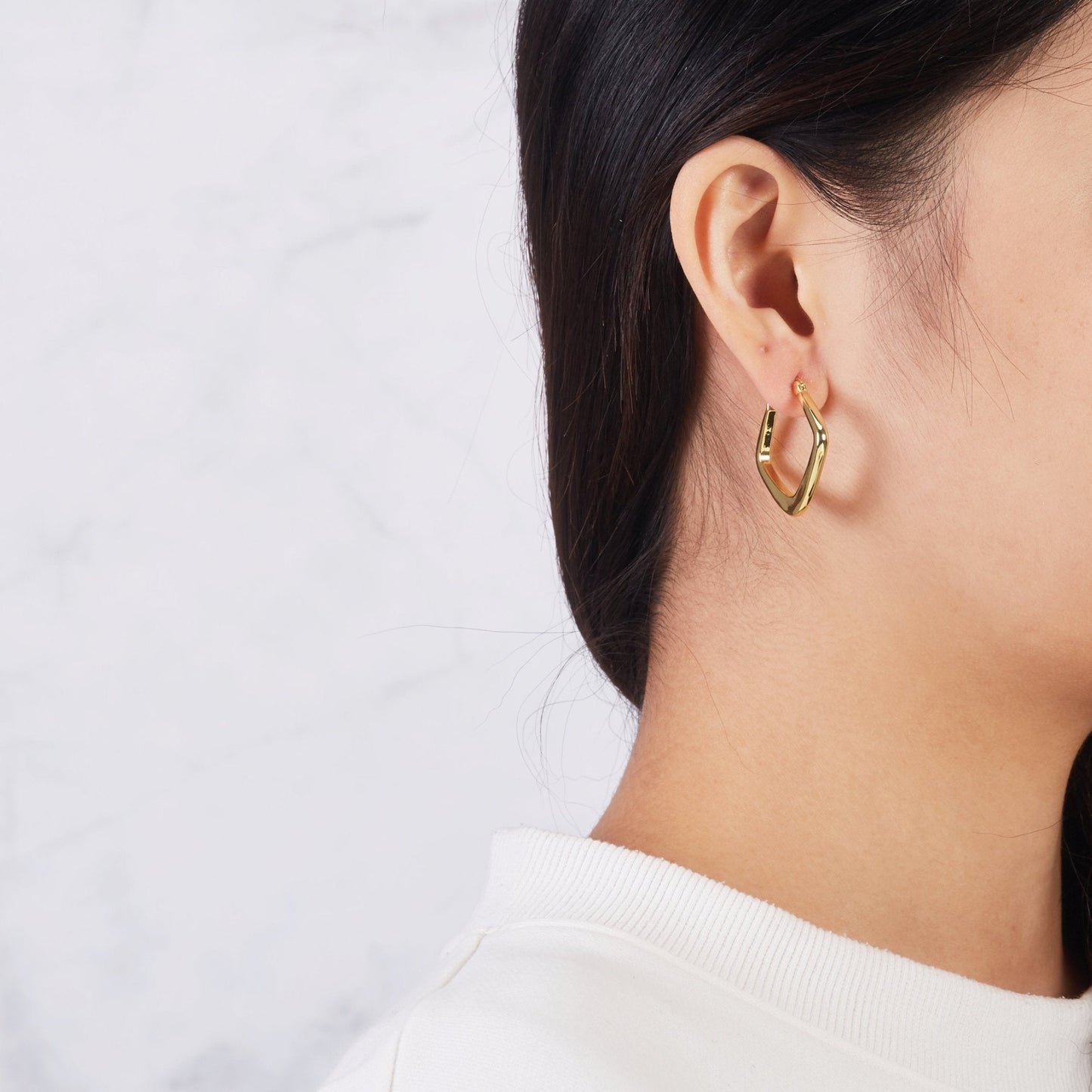 Gold Plated Medium Chunky Hoop Earrings
