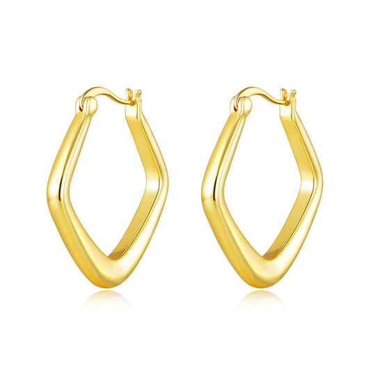Gold Plated Medium Chunky Hoop Earrings