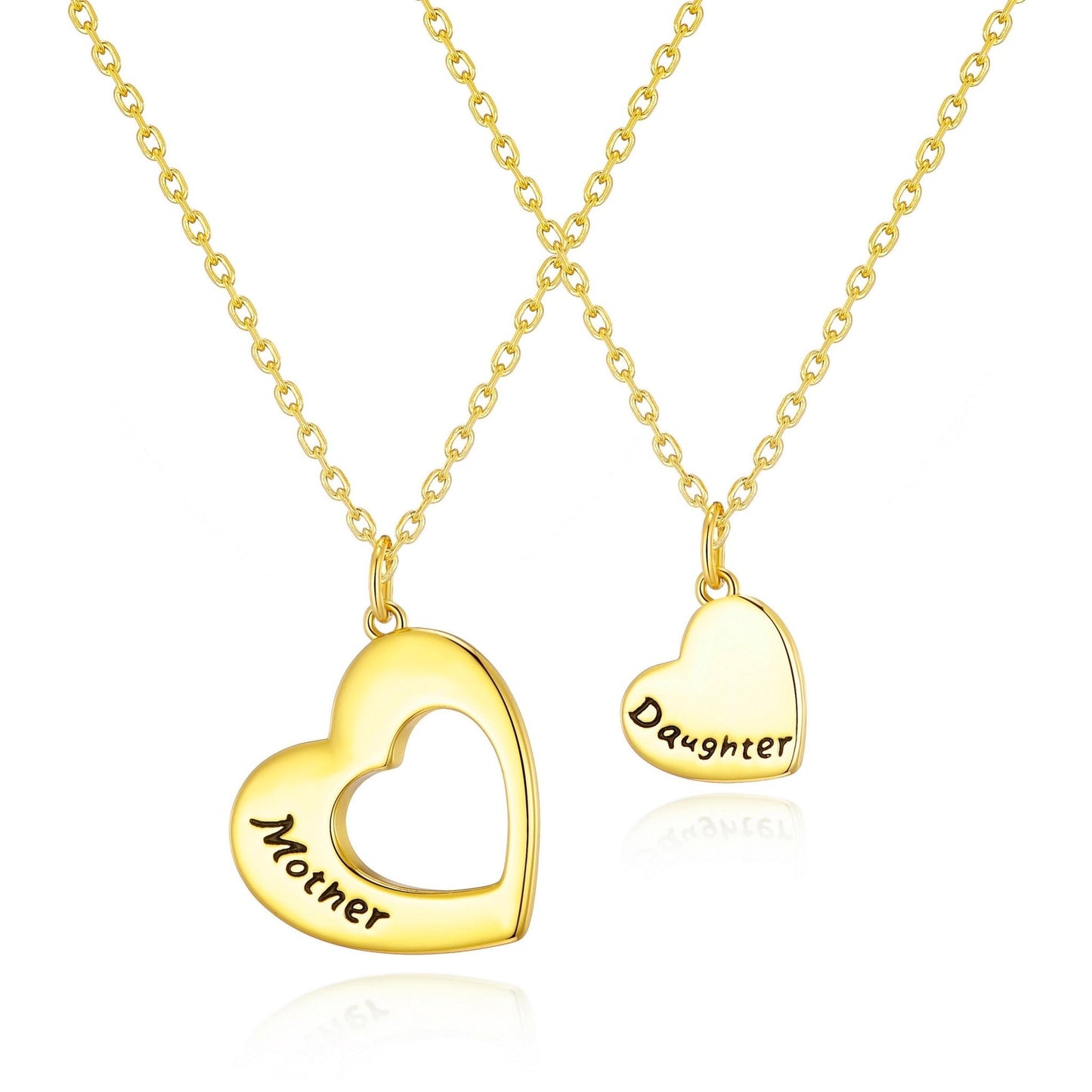 Gold Plated Mother and Daughter Necklace Set