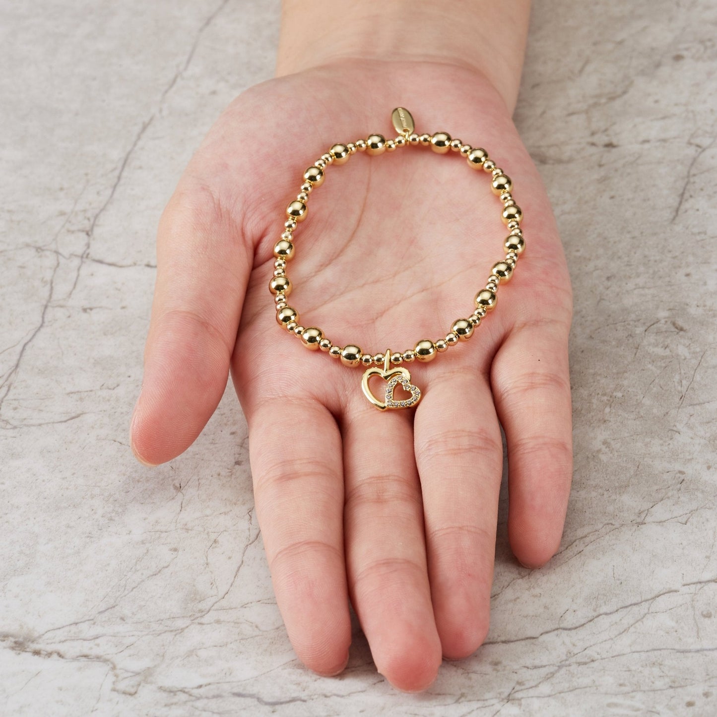 Gold Plated Mother and Daughter Quote Stretch Bracelet with Gift Box