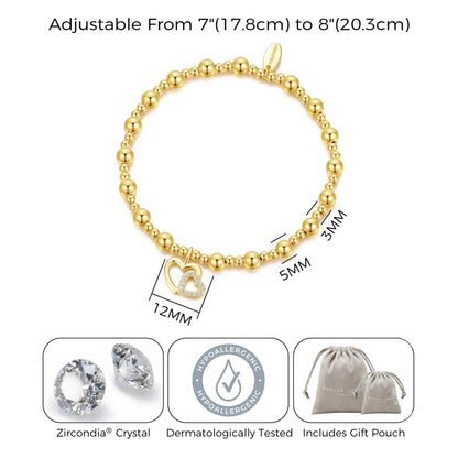 Gold Plated Mother and Daughter Quote Stretch Bracelet with Gift Box