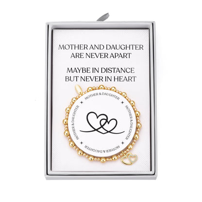 Gold Plated Mother and Daughter Quote Stretch Bracelet with Gift Box