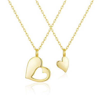 Gold Plated For Me For You Piece of My Heart Necklace Set