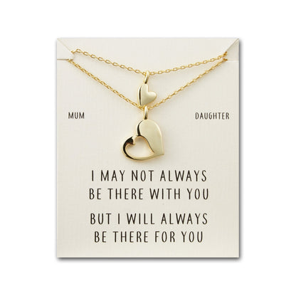 Gold Plated Mother Daughter Piece of My Heart Necklace Set