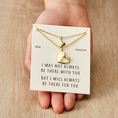 Gold Plated Mother Daughter Piece of My Heart Necklace Set