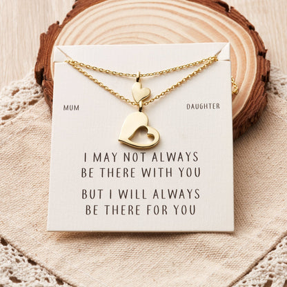 Gold Plated Mother Daughter Piece of My Heart Necklace Set