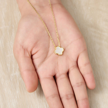 Collier Trèfle Nacre Plaqué Or 18 carats