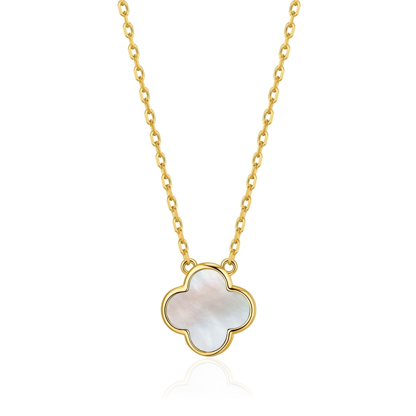 Collier Trèfle Nacre Plaqué Or 18 carats