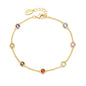 Gold Plated Multi Coloured Crystal Bracelet Created with Zircondia® Crystals