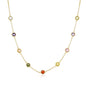 Gold Plated Multi Coloured Crystal Necklace Created with Zircondia® Crystals