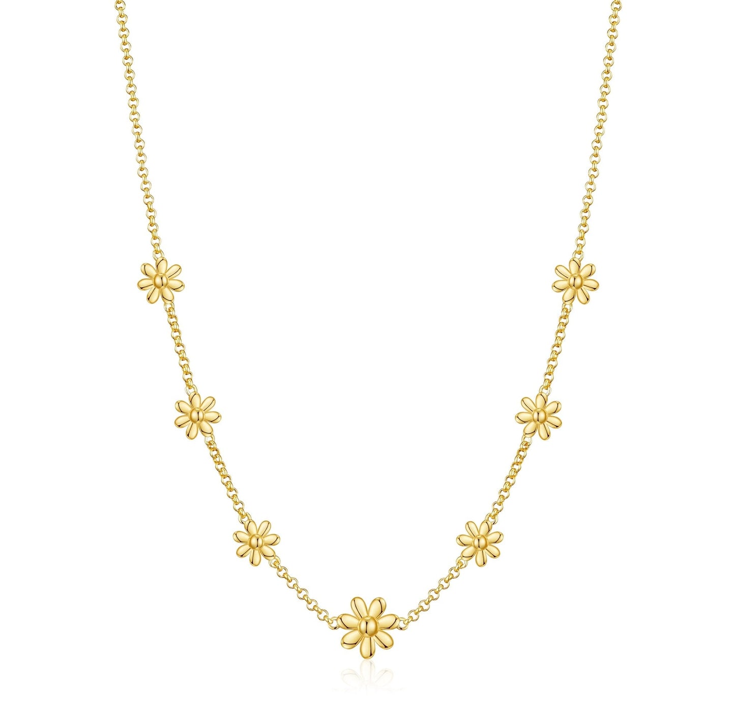 Gold Plated Multi Daisy Necklace
