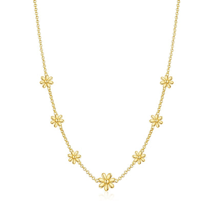 Gold Plated Multi Daisy Necklace