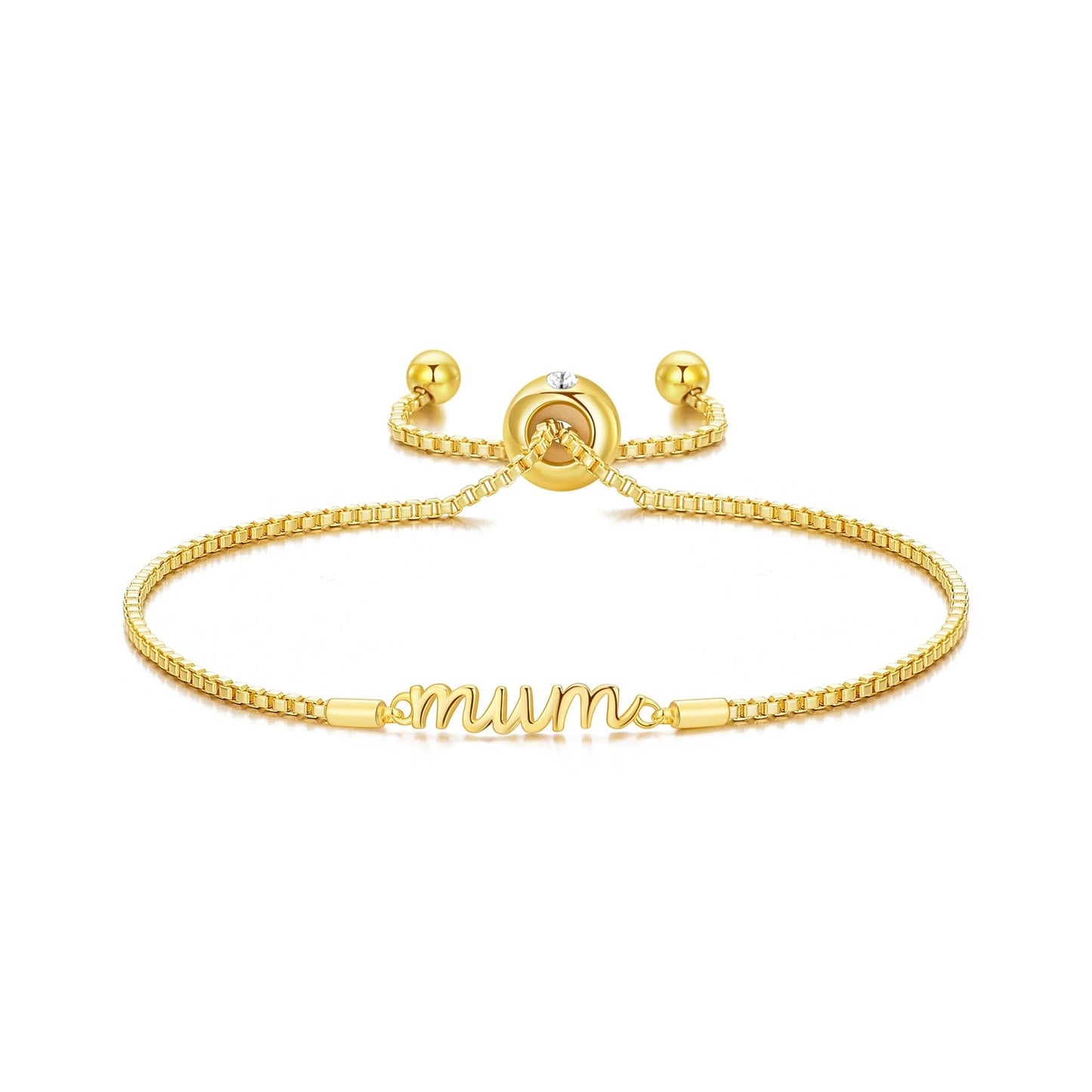 Gold Plated Mum Bracelet Created with Zircondia® Crystals