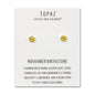 Gold Plated November (Topaz) Birthstone Earrings Created with Zircondia® Crystals
