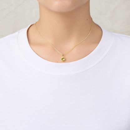 18k Gold Plated November (Topaz) Birthstone Necklace Created with Zircondia® Crystals