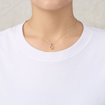 Gold Plated October (Tourmaline) Birthstone Necklace Created with Zircondia® Crystals