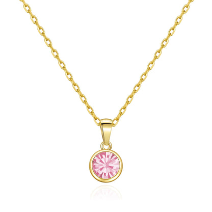 Gold Plated October (Tourmaline) Birthstone Necklace Created with Zircondia® Crystals