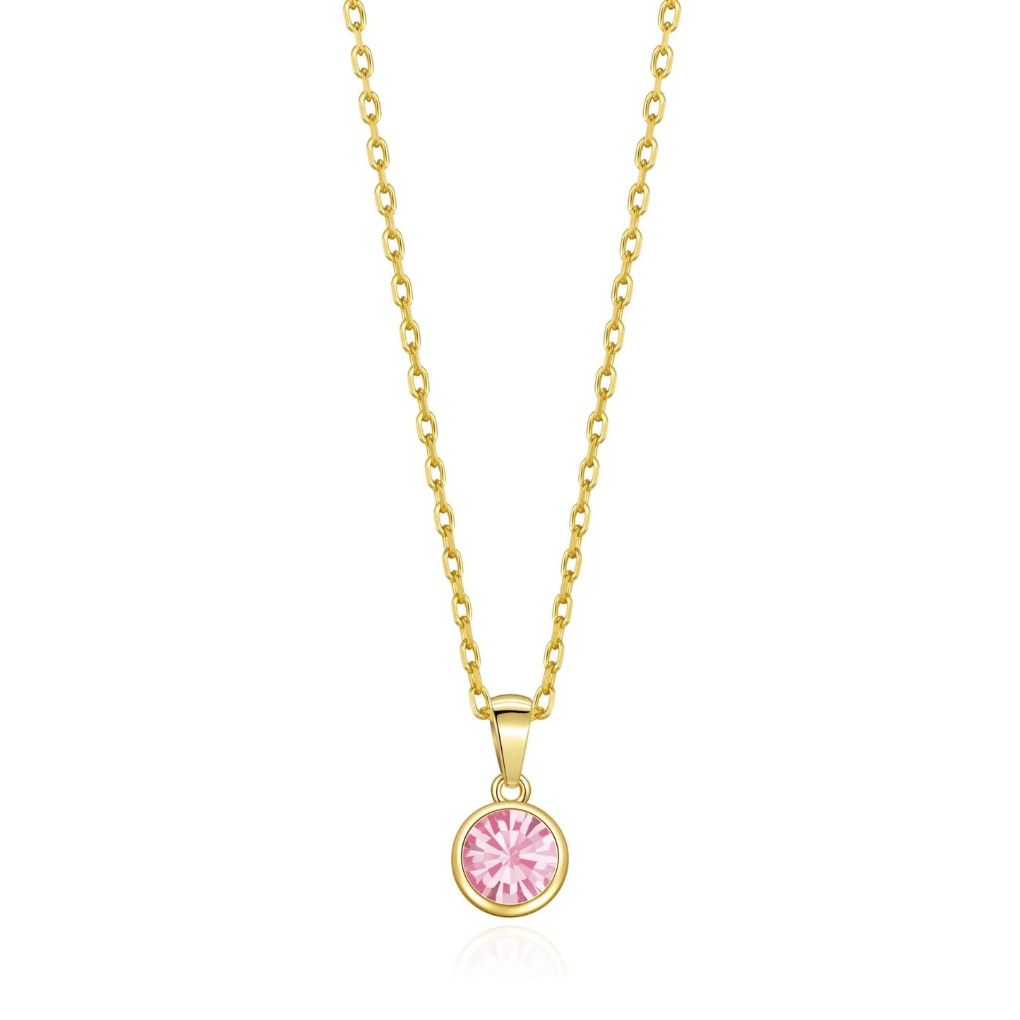 Gold Plated October (Tourmaline) Birthstone Necklace Created with Zircondia® Crystals