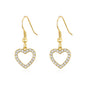 Gold Plated Open Heart Drop Earrings Created with Zircondia® Crystals