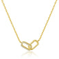 Gold Plated Paperclip Link Necklace Created with Zircondia® Crystals