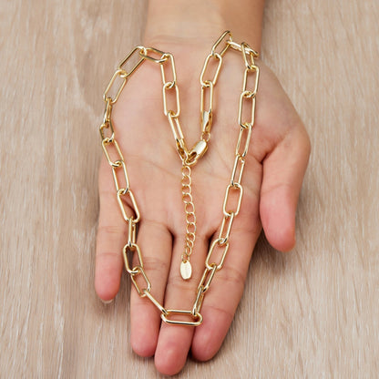 Gold Plated Paperclip Necklace