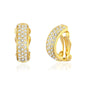 Gold Plated Pave Clip On Earrings Created with Zircondia® Crystals