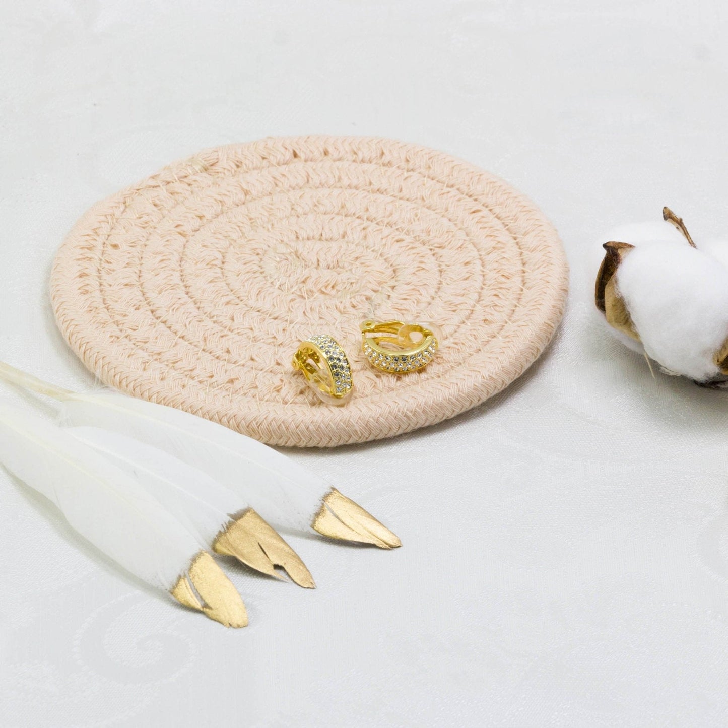 Gold Plated Pave Clip On Earrings Created with Zircondia® Crystals