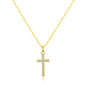 Gold Plated Pave Crystal Cross Necklace Created with Zircondia® Crystals