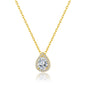 Gold Plated Pear Halo Necklace Created with Zircondia® Crystals