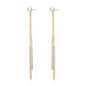 Gold Plated Pearl Dangle Earrings Created with Zircondia® Crystals