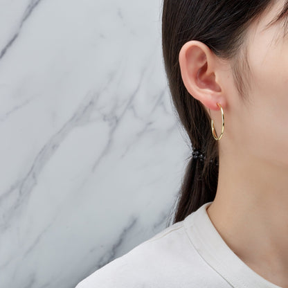 Gold Plated Round Hoop Earrings